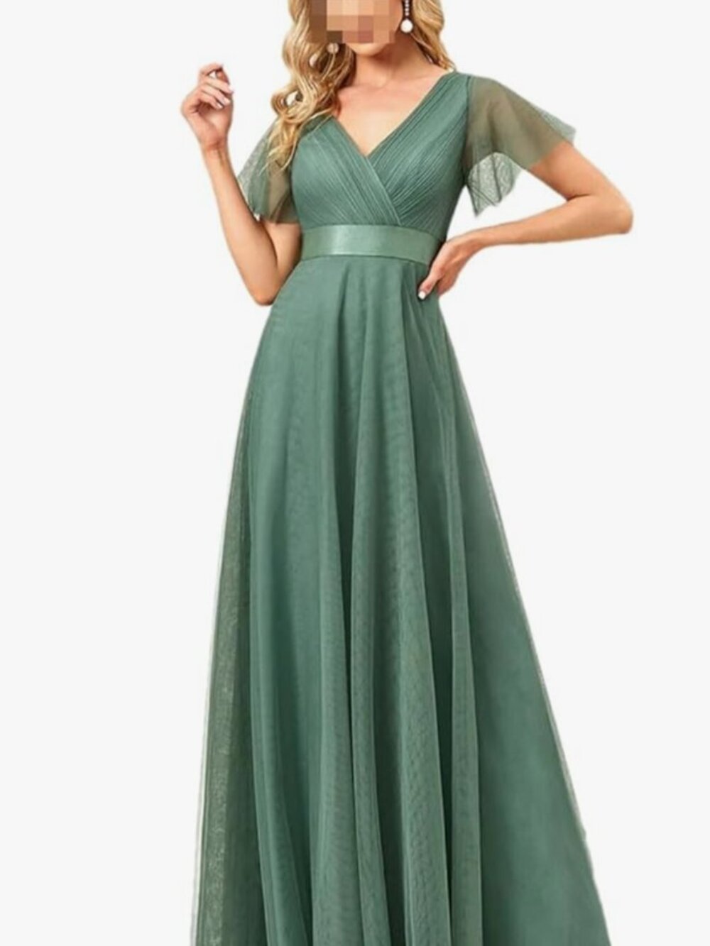 Ever Pretty Double V Neck Empire Waist Long Formal Dress